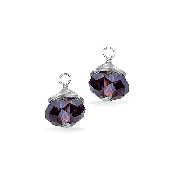 Vedh.-ørebøjler ametyst-crystal sølv