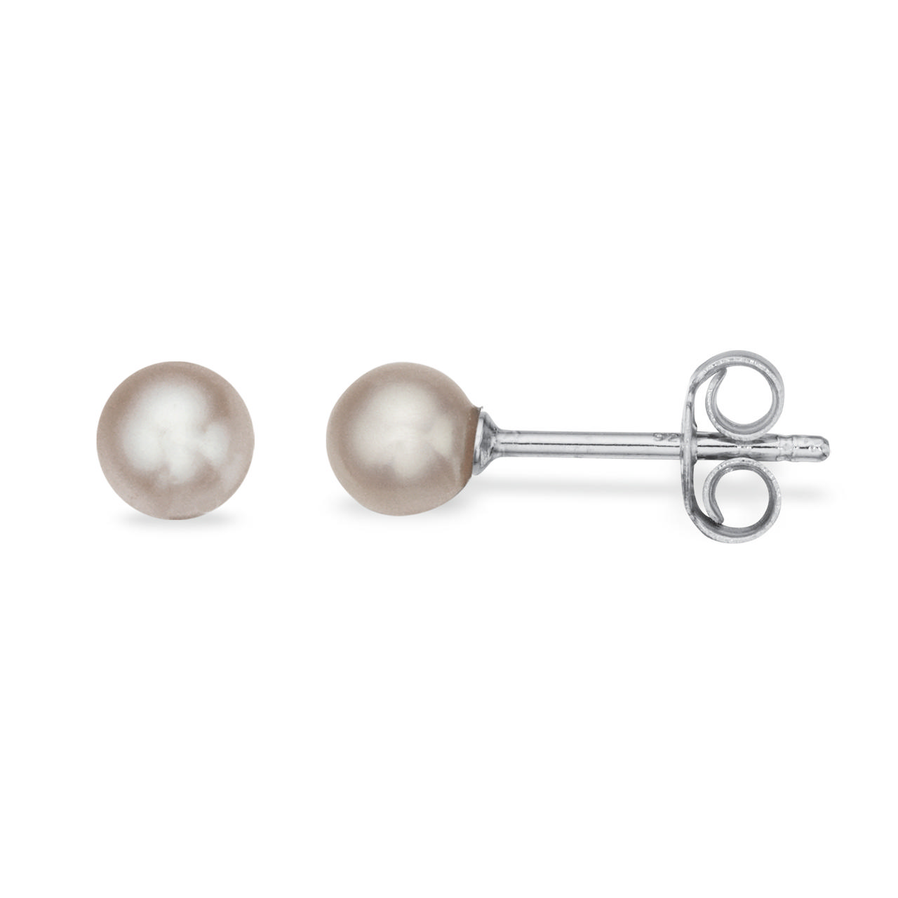 Silver pearl stud. fwp 3/4 round  6-6,5 mm