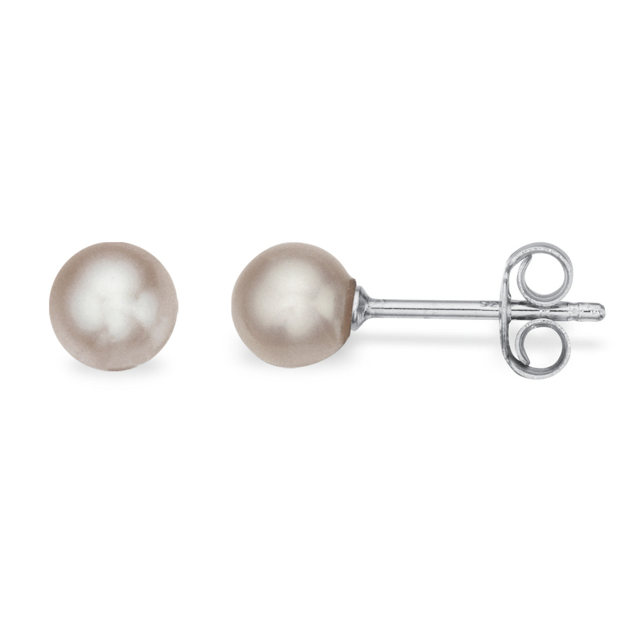 Silver pearl stud. fwp 3/4 round  7-7,5 mm