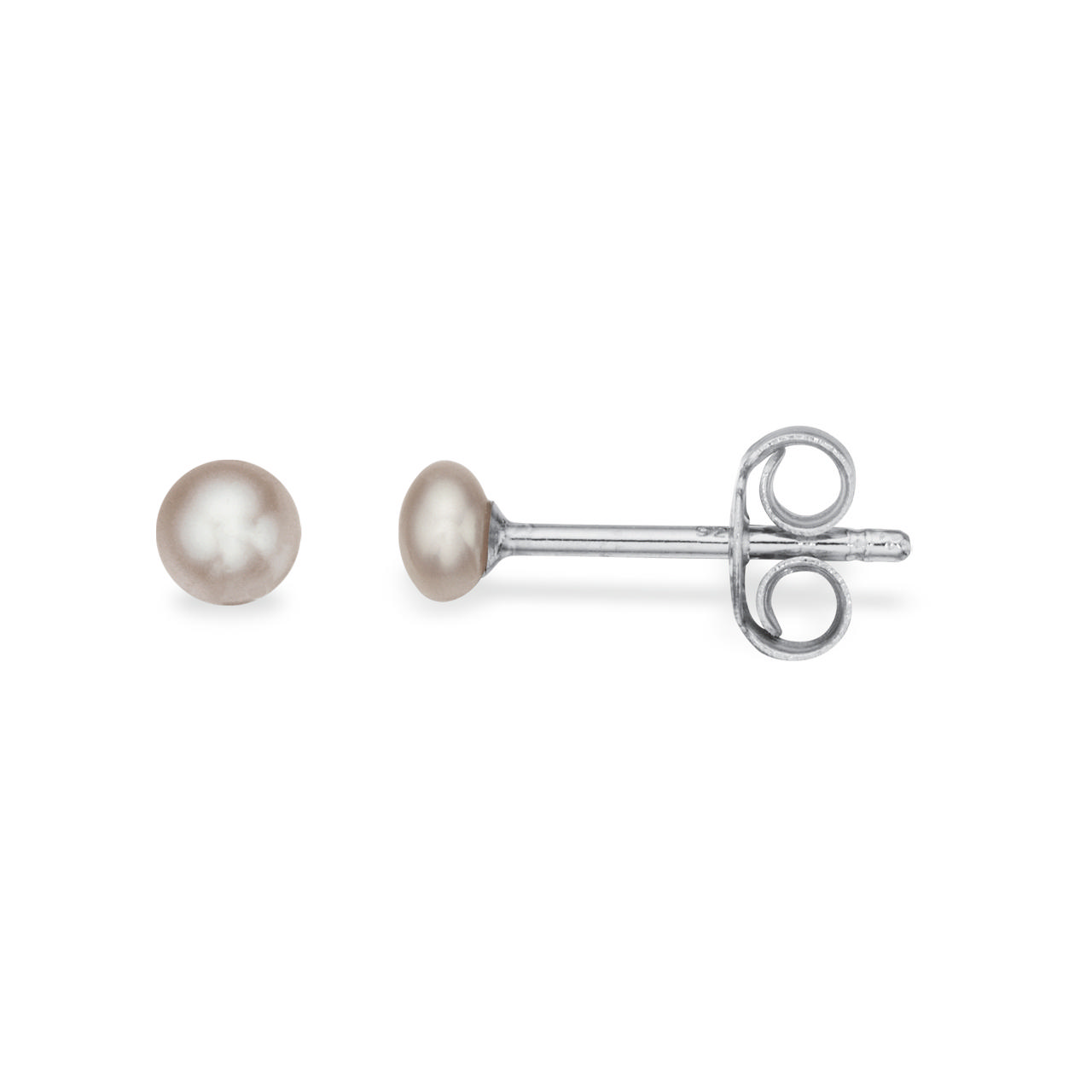 Silver pearl stud. fwp button 4-4,5 mm
