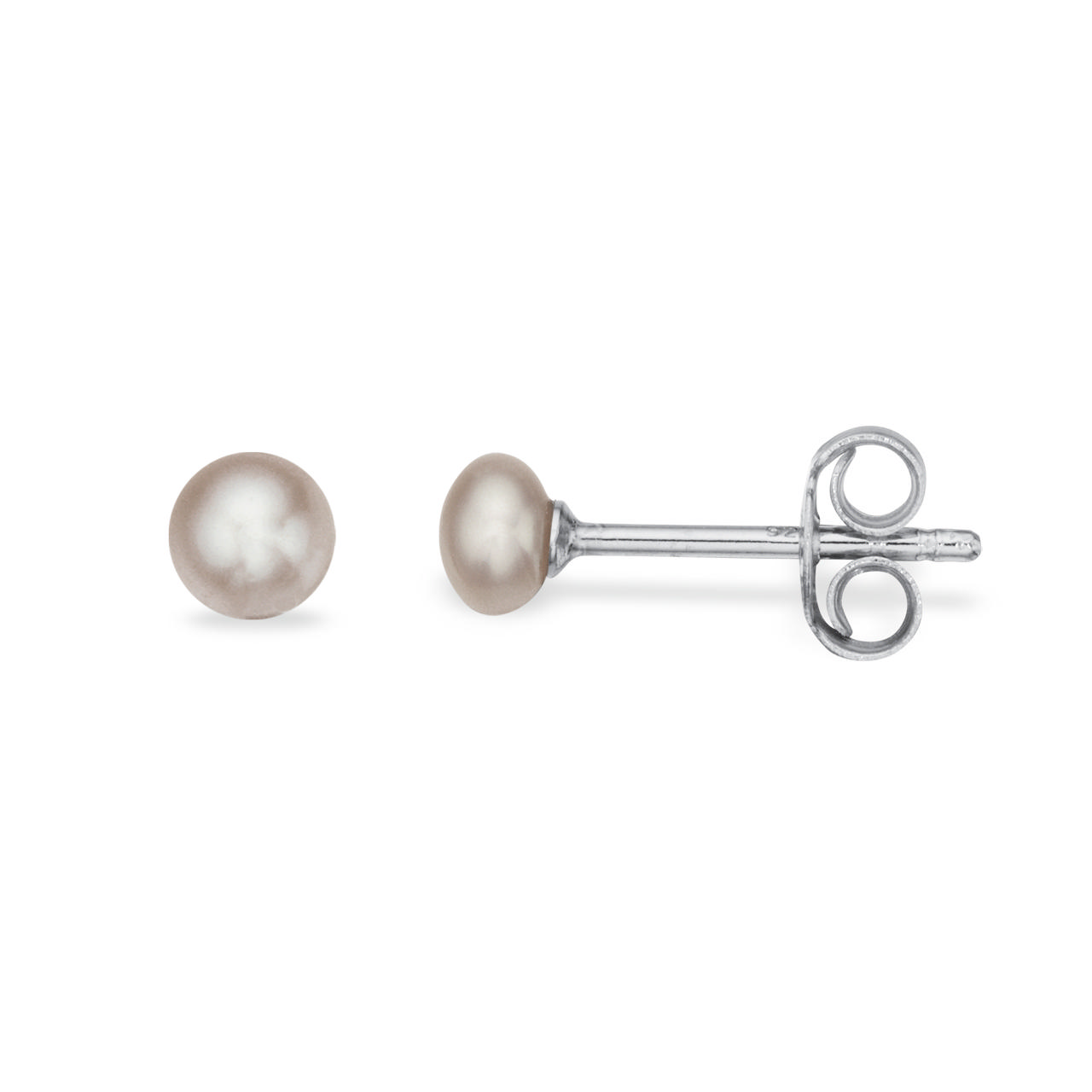 Silver pearl stud. fwp button 5-5,5 mm
