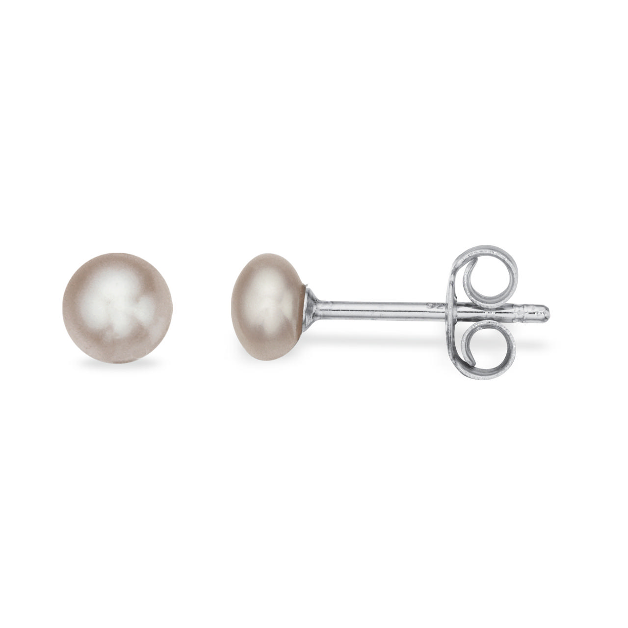 Silver pearl stud. fwp button 6-6,5 mm