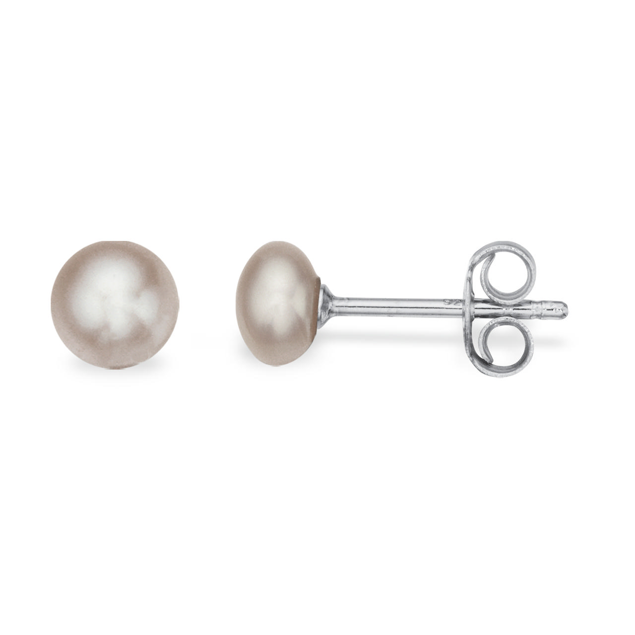 Silver pearl stud. fwp button 7-7,5 mm