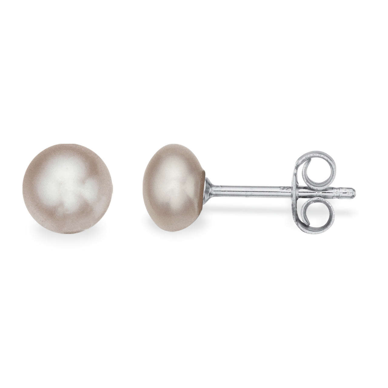 Silver pearl stud. fwp button 8-8,5 mm
