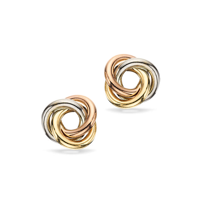 Ørestik knude 3. farv. 8 kt.