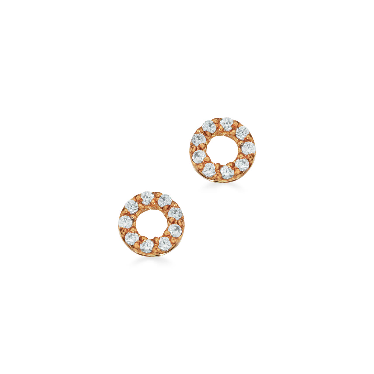 Ørepynt cirkel syn. cubic zir. 8 kt.