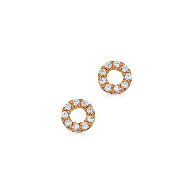 Ørepynt cirkel syn. cubic zir. 8 kt.