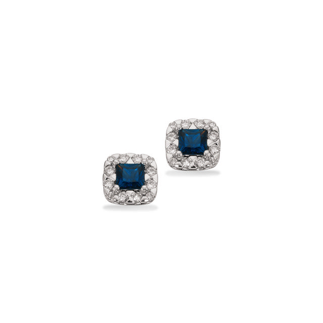 Diana ørepynt roset 0,12 H-W/SI-Safir 14 kt