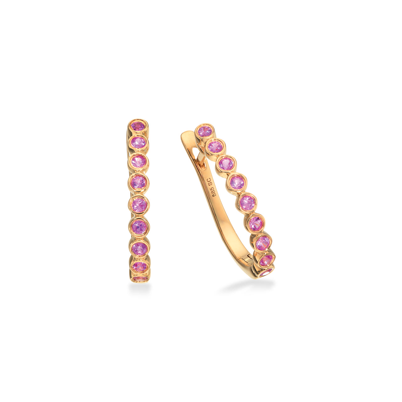 Hoop 0,34 pink sapphire 585 yell.