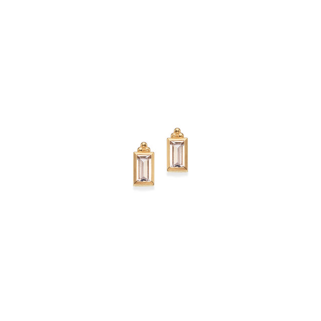 Øreringe baguette cubic zir. 8 kt.