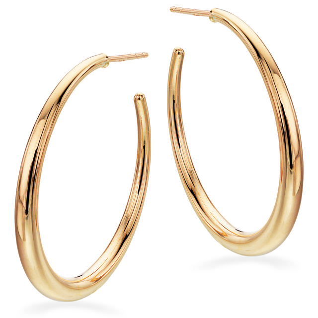 Halvcreoler 30 mm. 8 kt.