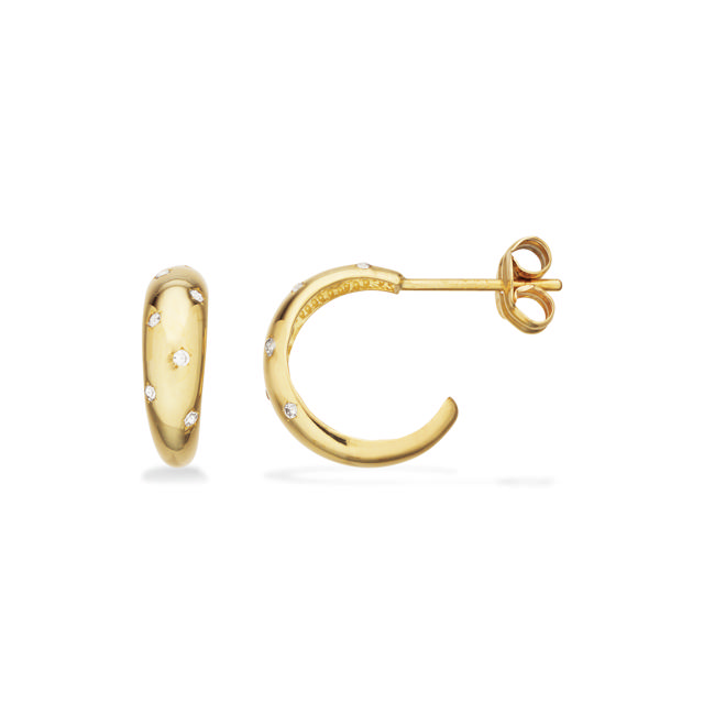 Halvcreoler cubic zir. 8 kt.