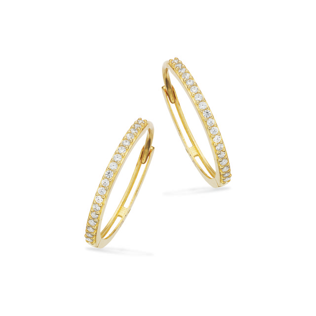 Creoler cubic zir. 15 mm. 8 kt.
