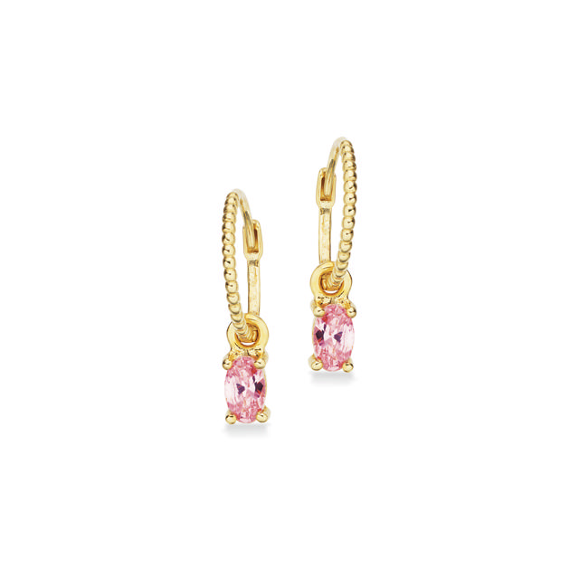 Creoler rosa cubic zir. 8 kt.