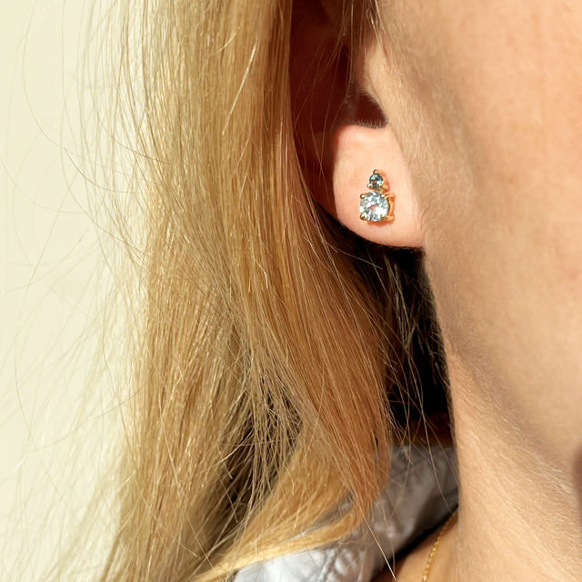 Øreringe blå topas/London blue topas 8 kt.