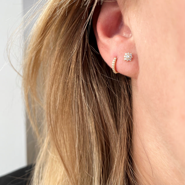 Clip-creoler cubic zir. 8 kt.