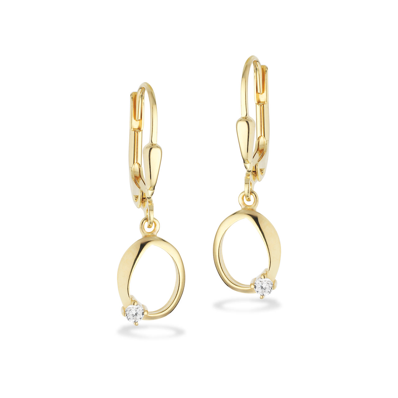 Ørebøjler oval cubic zir. 8 kt.