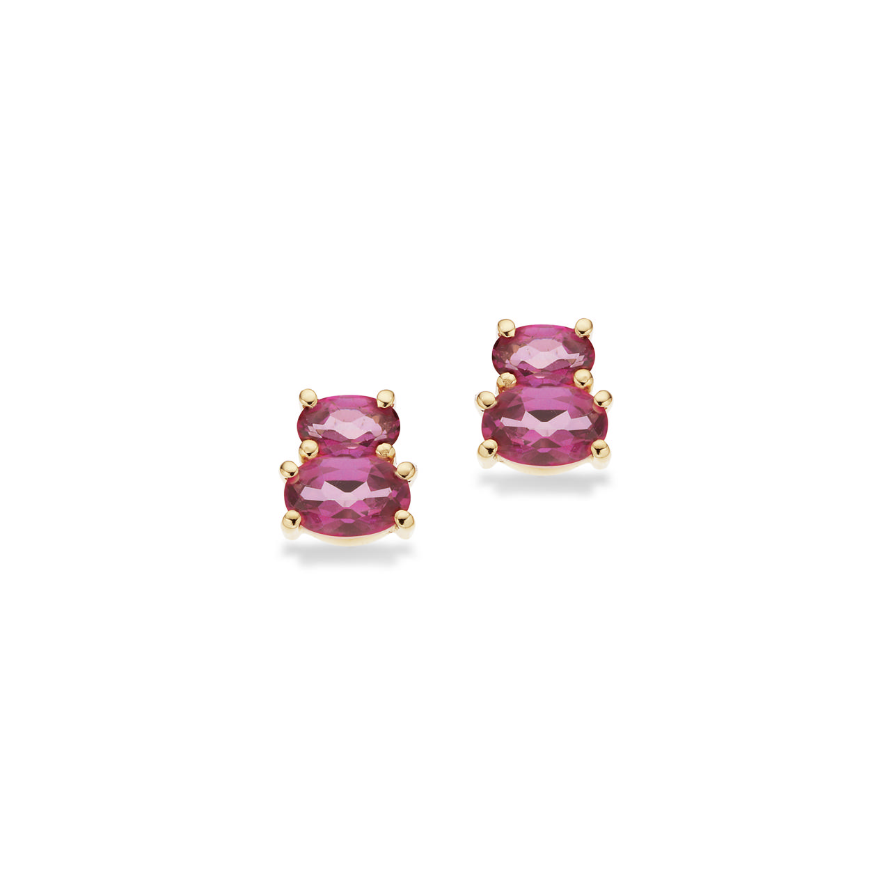 Øreringe pink topas 8 kt.