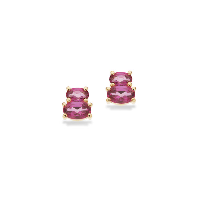 Øreringe pink topas 8 kt.