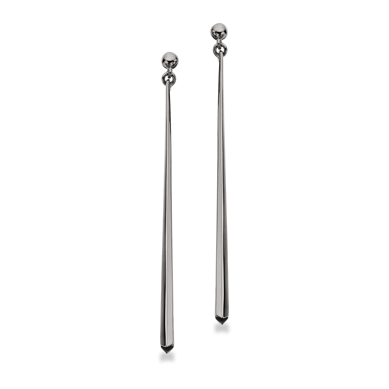 Ørehængere sort rh. sølv