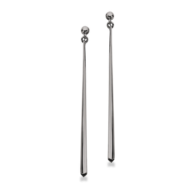 Ørehængere sort rh. sølv