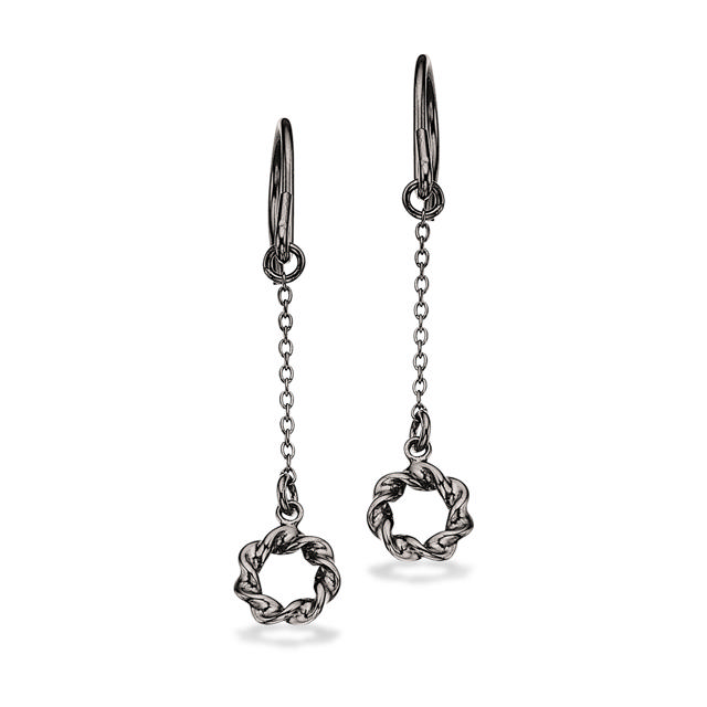 Ørepynt sølv sort rh.