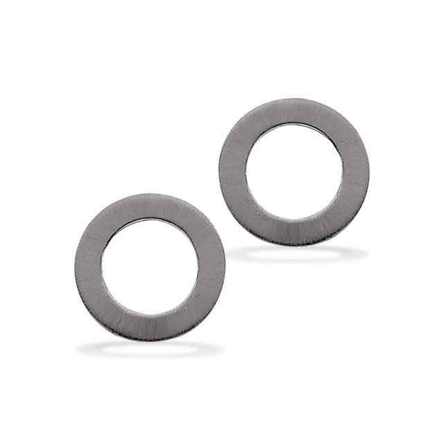 Ørepynt cirkel sølv sort rh.