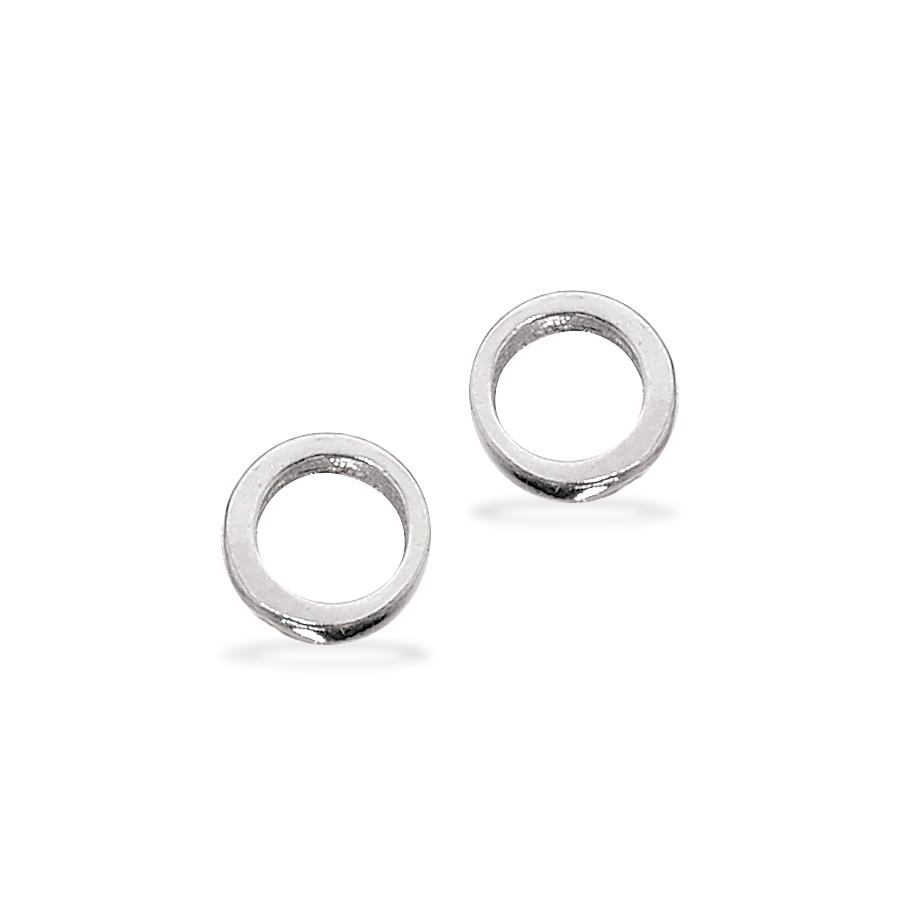 Ørepynt cirkel mini sølv 5 mm.