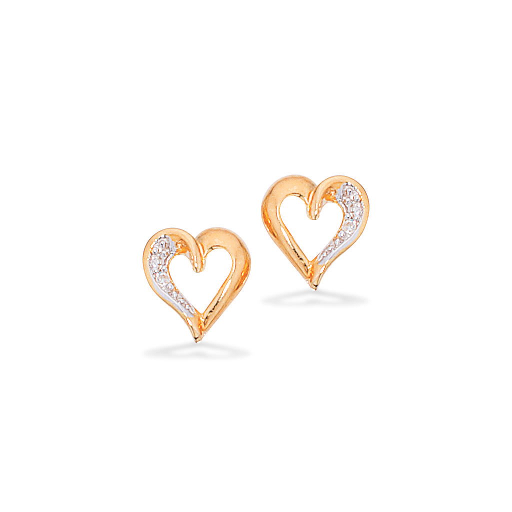 Earsticks heart zir. 925 goldplated