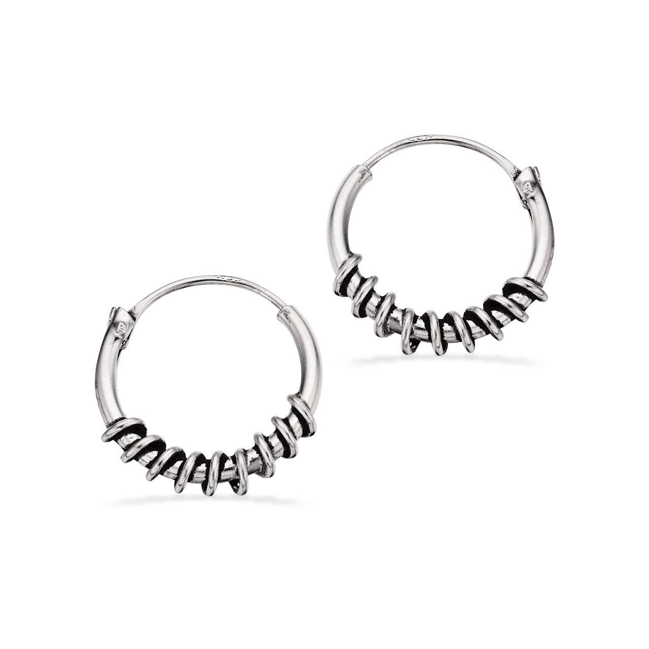 Creoler 1,4 x 12 mm sølv ox