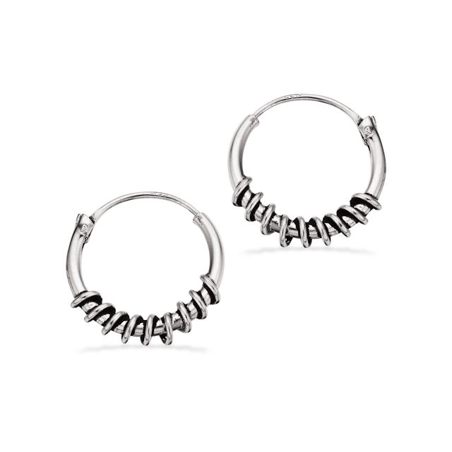 Creoler 1,4 x 12 mm sølv ox