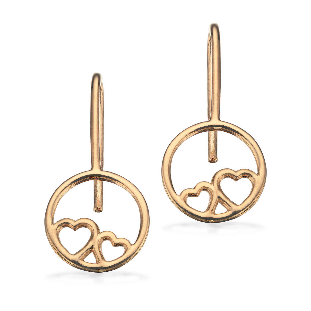 Ørebøjler dobbelt hjerter sølv fg.