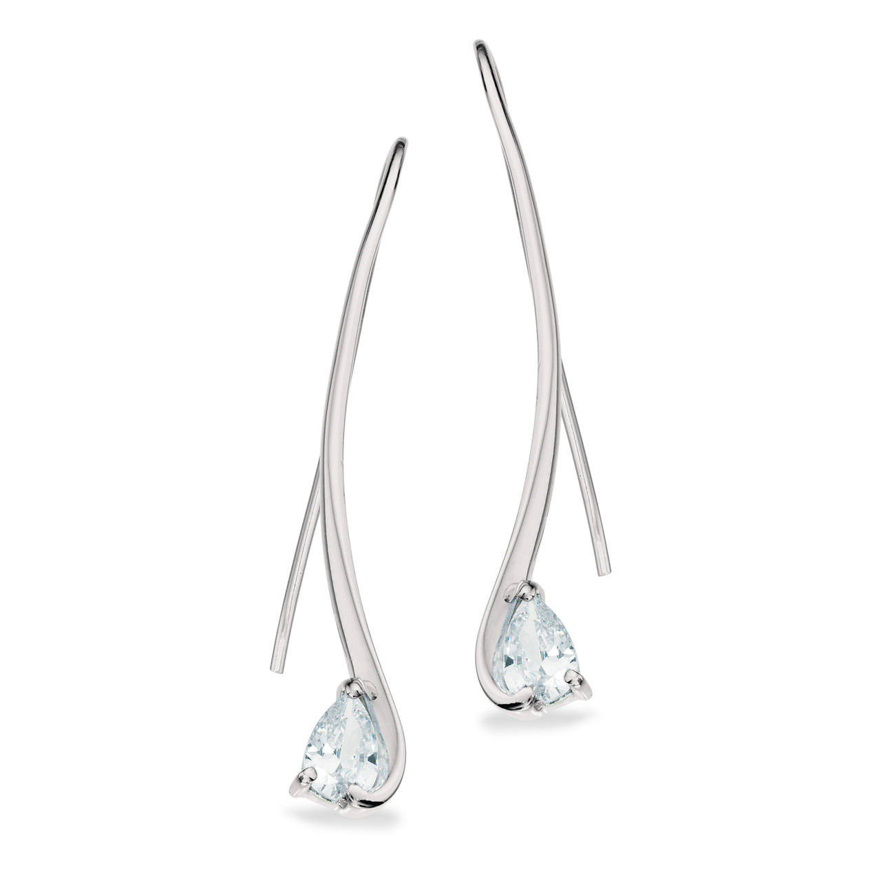 Ørebøjler cubic zir. sølv rh. 