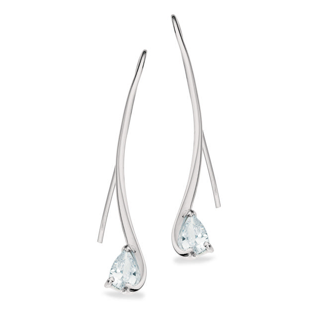 Ørebøjler cubic zir. sølv rh. 