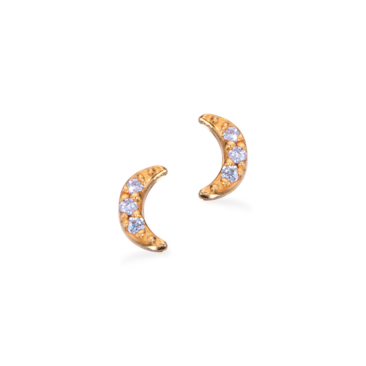 Earsticks moon zir. 925 goldplated