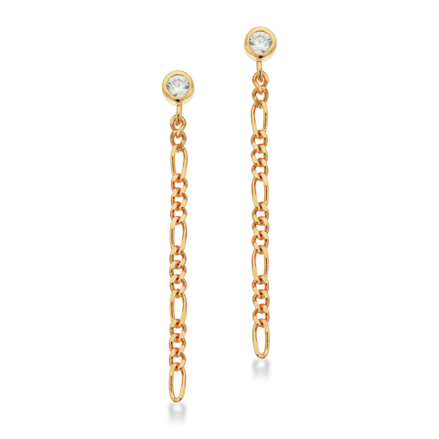 Earsticks figaro with zir. 925 goldplated