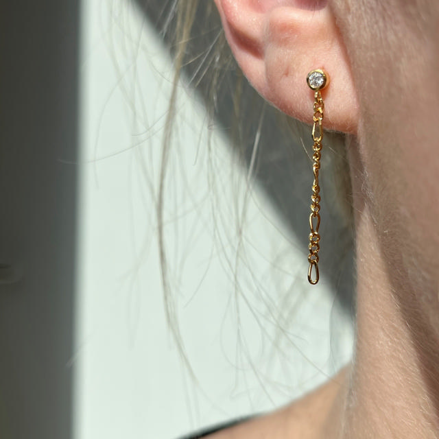 Earsticks figaro with zir. 925 goldplated