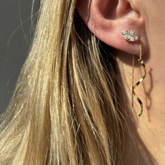 Singles ørering cubic zir. sølv fg.