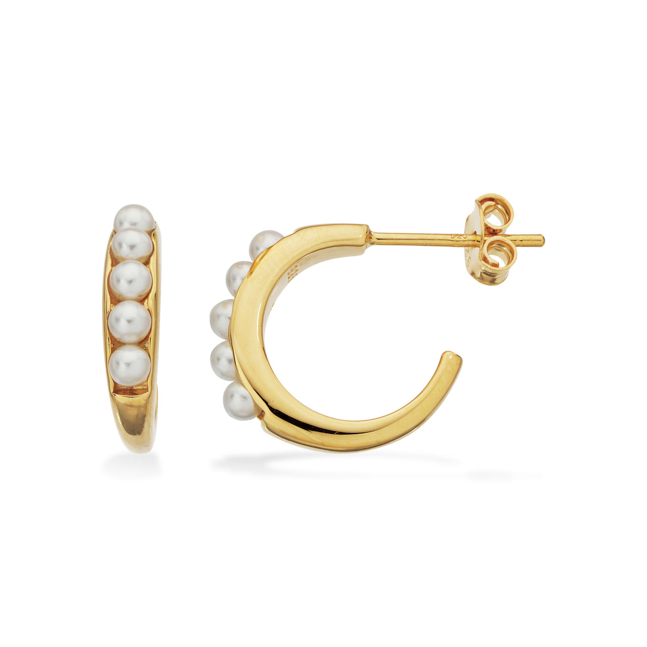 Hoop pearl 925 goldplated