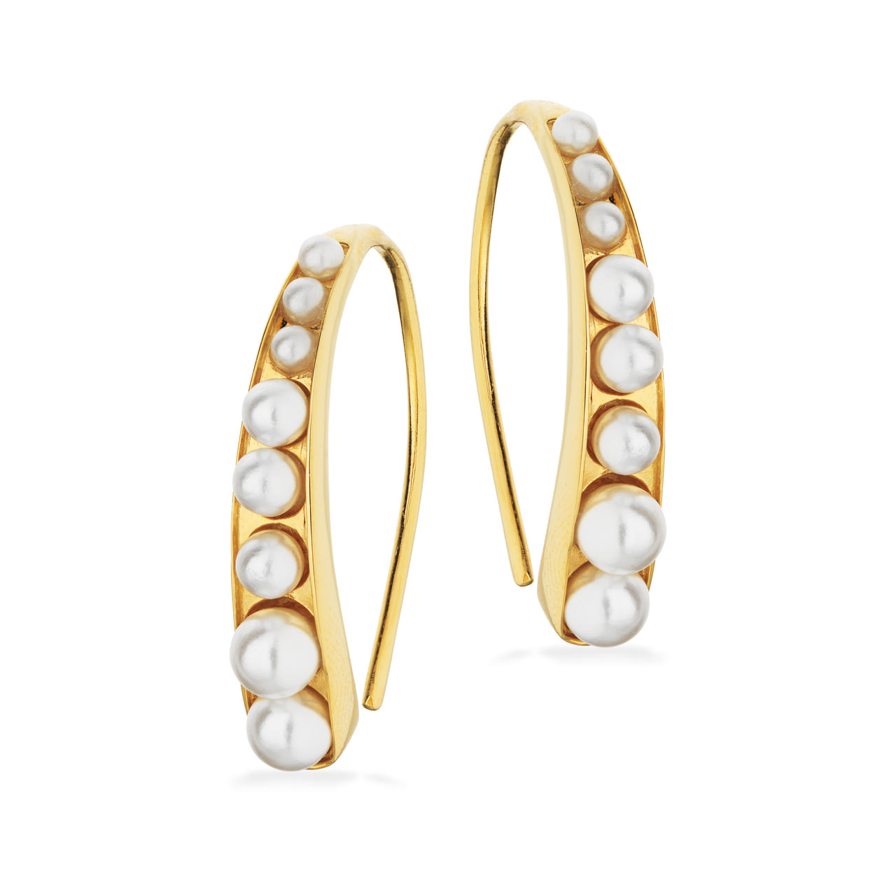 Earhanger pearls 925 goldplated