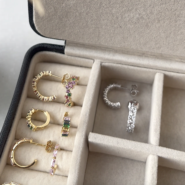 SoHo halvcreol rosa cubic zir. sølv fg.