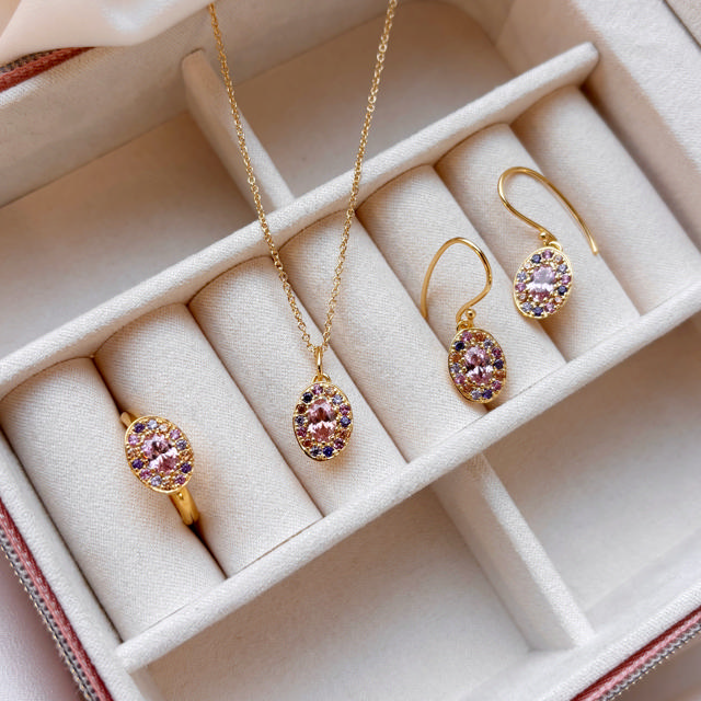SoHo ørebøjler rosa+lilla cubic zir. sølv fg. 
