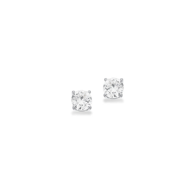 Øreringe 4 grabber 4,5 mm cubic zir. sølv rh.