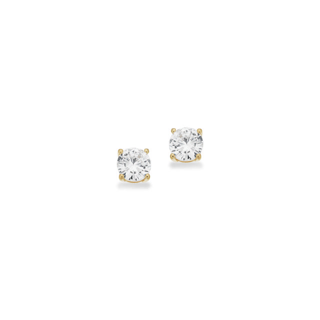 Øreringe 4 grabber 4,5 mm cubic zir. sølv fg.