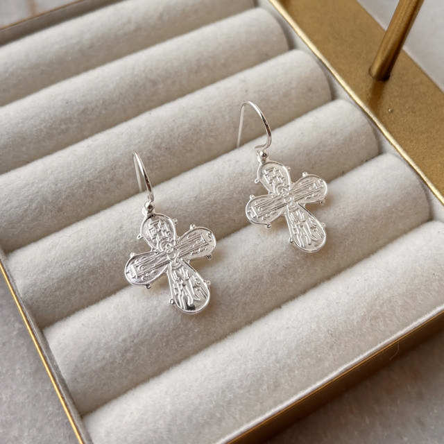 *Ørebøjler Dagmarkors 18 x 16 mm sølv 