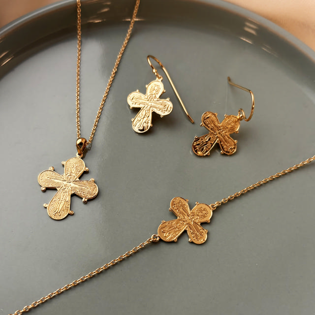 Ørebøjler Dagmarkors 18 x 16 mm sølv fg.