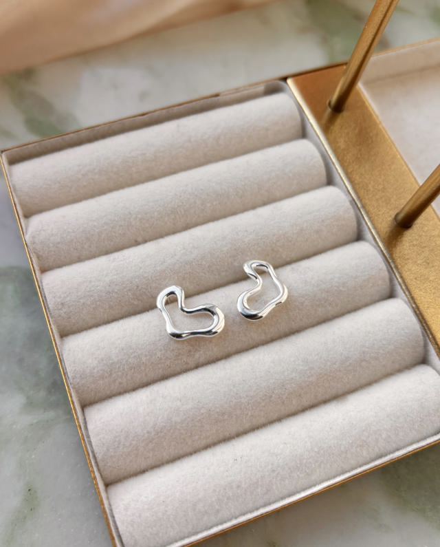 Øreringe hjerter sølv 