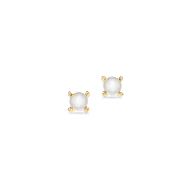 *Øreringe 4 mm. perler m. grabber sølv fg.