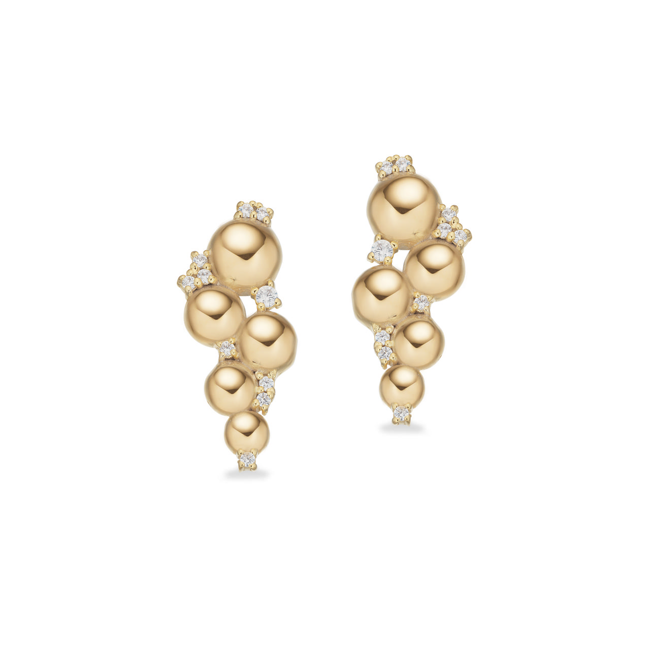 *Øreringe kugler cubic zir. sølv fg.