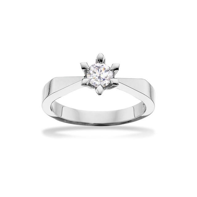 *Victoria ring 14 kt. hv 0,50 G-TW/SI
